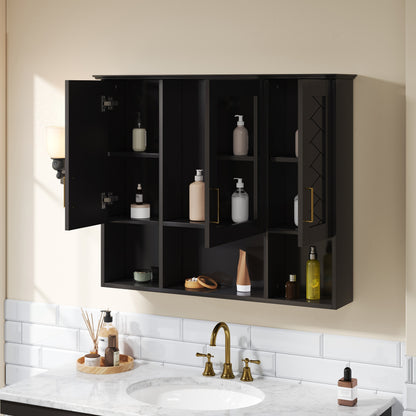 35 Inch 2-in-1  Wall Mounted Medicine Cabinet With Adjustable Shelves & Soft Close Doors, High-Define Mirror With Storage For Bathroom Vanity