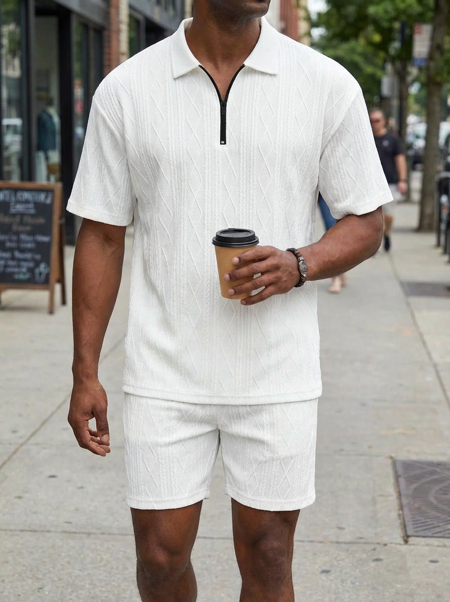 Men's Polo Shirt Casual Short-sleeved Shorts Sports Suit
