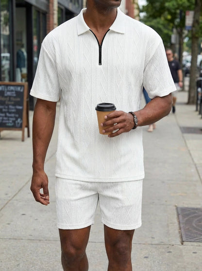 Men's Polo Shirt Casual Short-sleeved Shorts Sports Suit