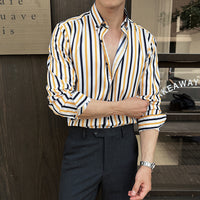 Men's Long-sleeved Striped Shirt