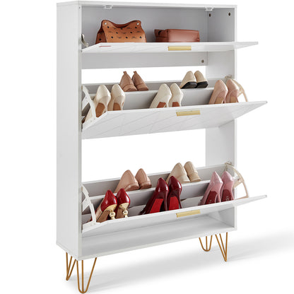VEVOR Shoe Cabinet With 3 Flip Drawers, Shoe Storage Cabinet For Entryway, Free Standing Shoe Storage Organizer For Heels, Boots, Slippers In Hallway, Living Room