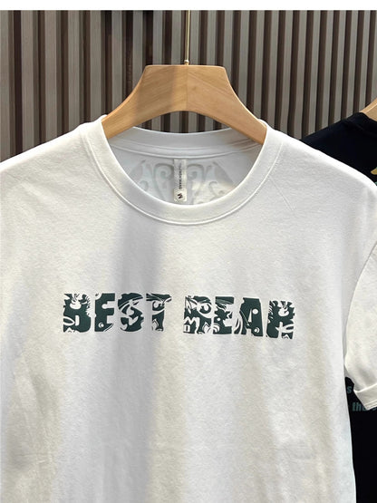 High Street Heavy Short Sleeve Letter T-shirt Men