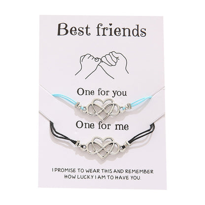 Cross-border Best-selling Best  Friendship Card Bracelet Simple Personality Love 8 Character Couple Bracelet Jewelry