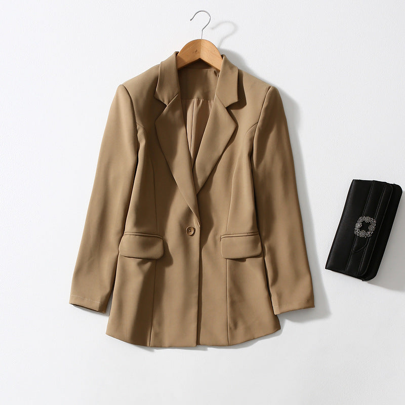 One Button Anti-wrinkle Suit Collar Loose Casual Suit Jacket Women