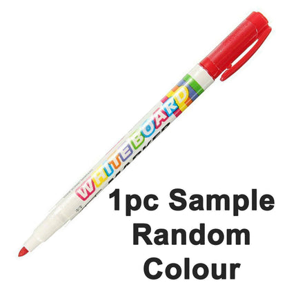 12 X Mixed Colour White Board Pens Bright Markers Fine Bullet Tip Easy Dry Wipe