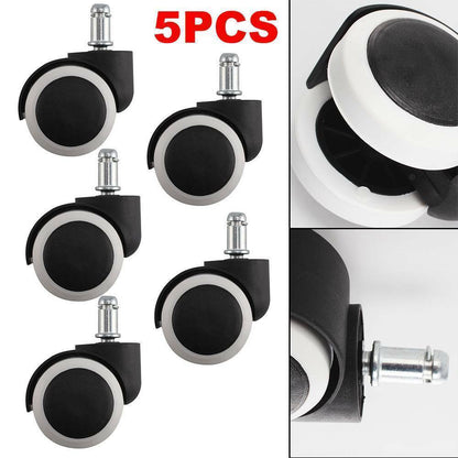 5x Soft Rubber Non Marking Castor Wheels 50mm 11mm Computer Office Chair Caster