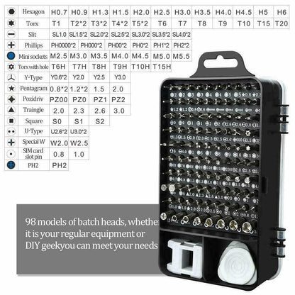 115x Torx Precision Mechanics Screwdriver Set Mini Screwdriver Bit Set Mobile Phones