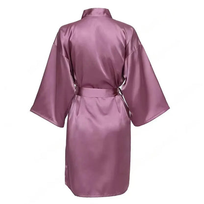Custom Satin Wedding Bridesmaid Kimono Dressing Gown Bridesmaid Robes Soft Satin & Personalized Wedding/Bachelorette Party Robes
