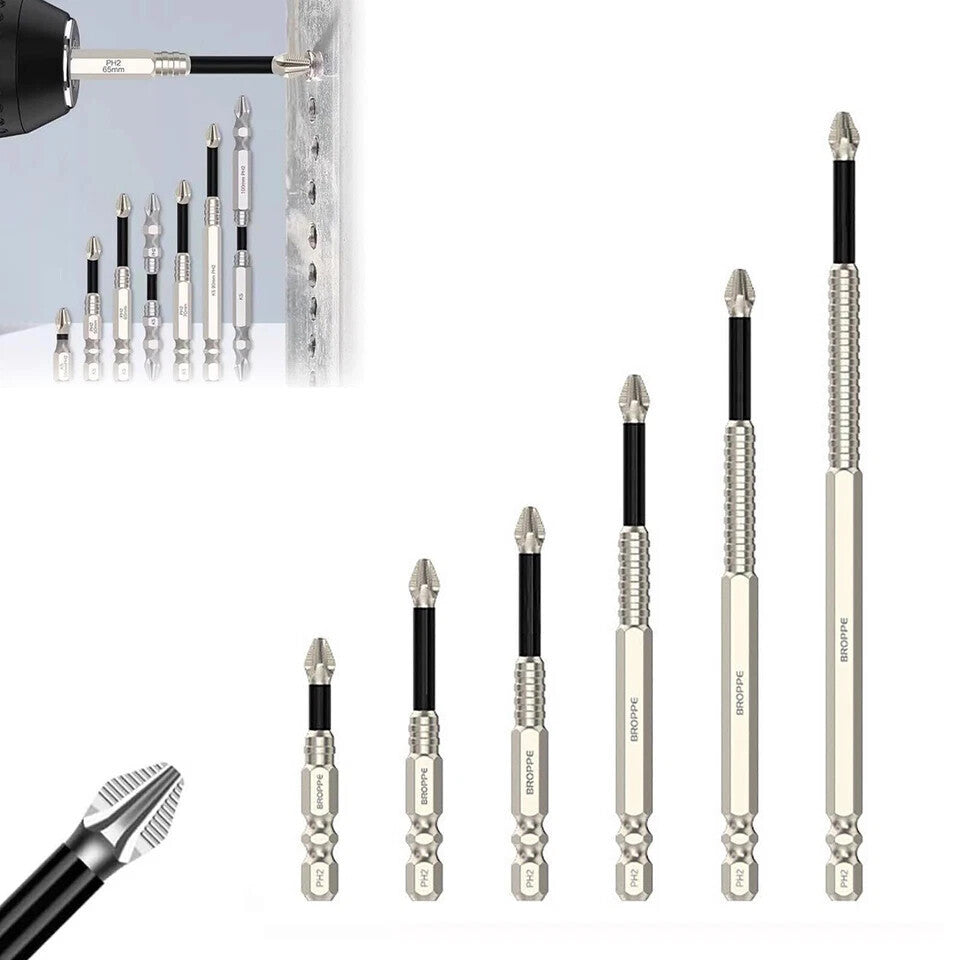 6PCS High Magnetic Screw Driver Drill Bit Set Magnetic Drill Bits Anti-Slip UK