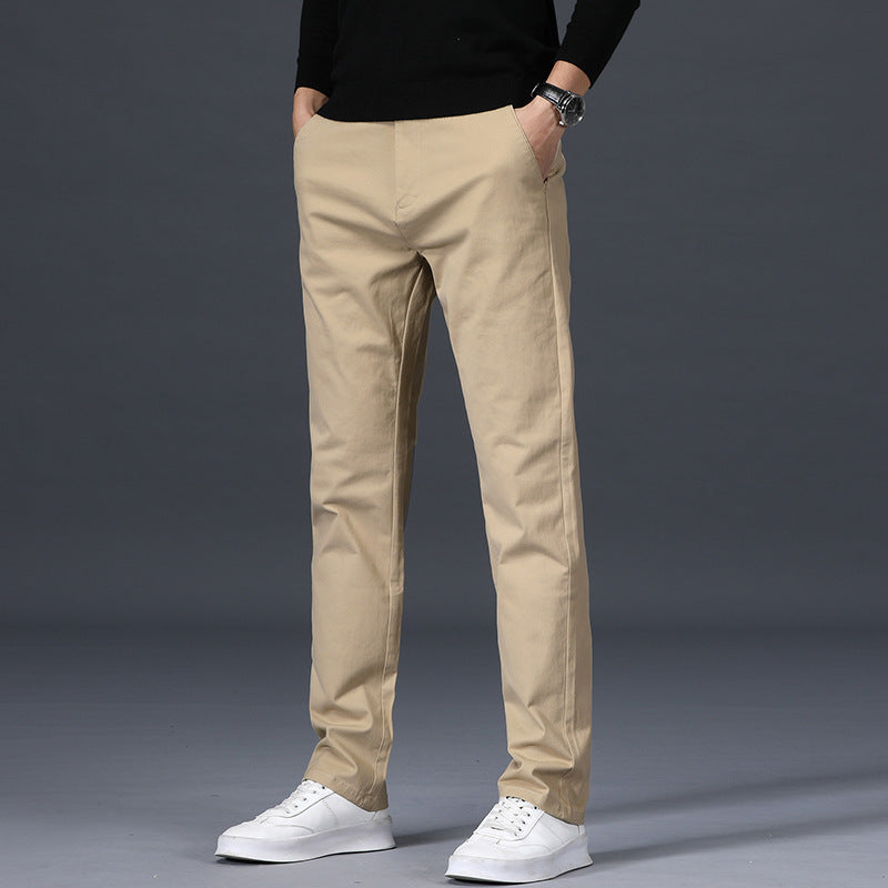 Men's Elastic Loose Straight-leg Youth Business Trousers