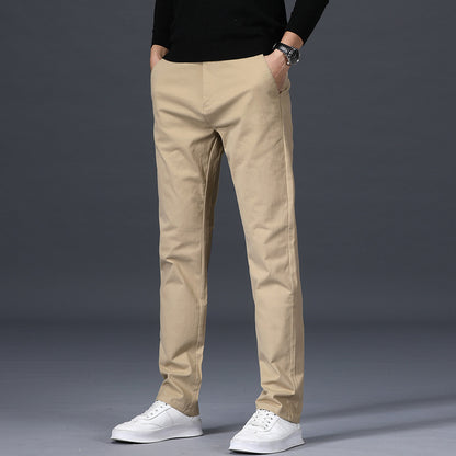 Men's Elastic Loose Straight-leg Youth Business Trousers