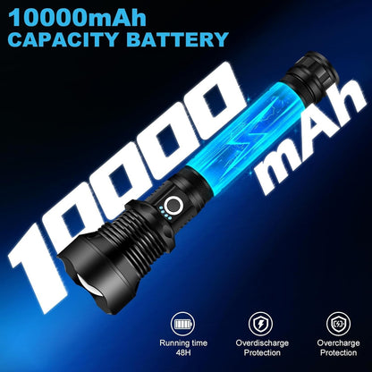 35000000LM Super Bright Powerful LED Flashlight Torch P90 Rechargeable Zoomable