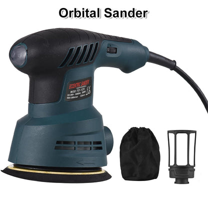 300W ELECTRIC RANDOM ORBITAL SANDER 6 SPEEDS ROTARY PALM CIRCULAR DISC 20x 125mm