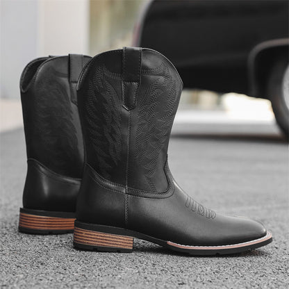 Western Denim Boots Fashion Embroidered