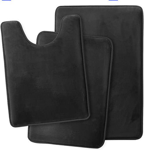 Household Toilet Seat Cover Bathroom Non-slip Mat Three-piece Microfiber Cushion Front Door Carpet
