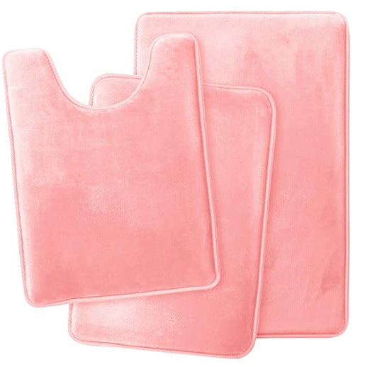 Household Toilet Seat Cover Bathroom Non-slip Mat Three-piece Microfiber Cushion Front Door Carpet