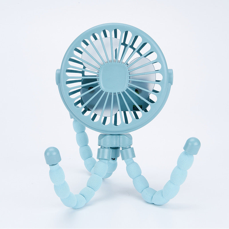 New Portable USB Mini Fan Octopus Adjustable Fan With Light Flexible Tripod For Stroller Desk Multifunctional Scene