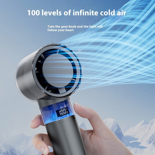 Handheld Ice Cooling High-speed Portable Digital Display Fan