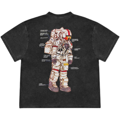 Retro High-street Heavyweight Washed-and-distressed Loose-fit T-shirt
