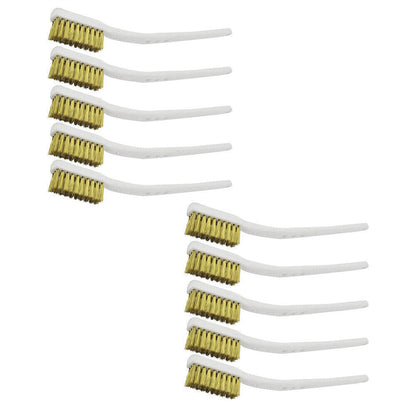10Pieces Small Wire Brush Set Brush Steel Brass Nylon Metal Rust Paint Remover