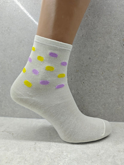 Set Of 6 12 Or 24 Pairs Womens Socks With Bubble Mix Print