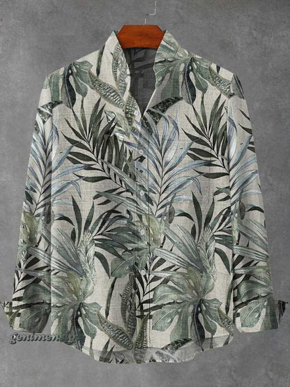 Mens Stand Up Collar Long Sleeve Shirt With Irregular Striped 3D Print