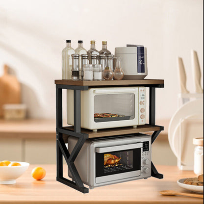 3 Tier Expandable Microwave Oven Rack Stand Storage Holder Kitchen Corner Shelf
