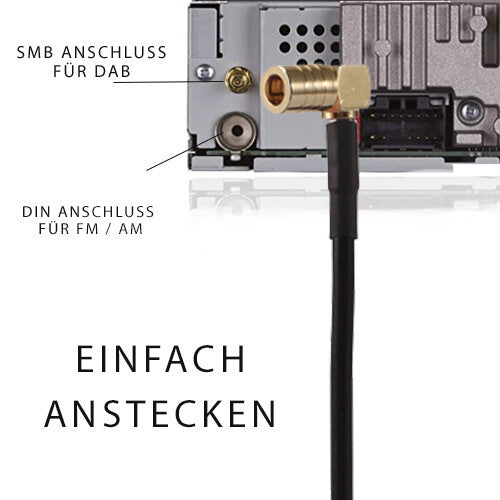 DAB- ANTENNE Auto DAB Klebeantenne Kfz Fenster Antenne Autoradio DIGITAL SMB