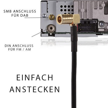 DAB- ANTENNE Auto DAB Klebeantenne Kfz Fenster Antenne Autoradio DIGITAL SMB