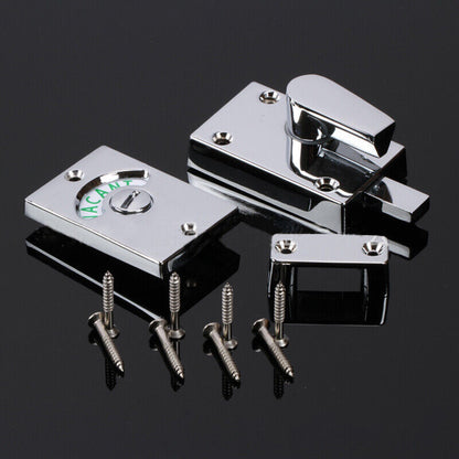 Satin Indicator Bolt Vacant Engaged Bathroom Privacy WC Toilet Lock Satin-Nickel