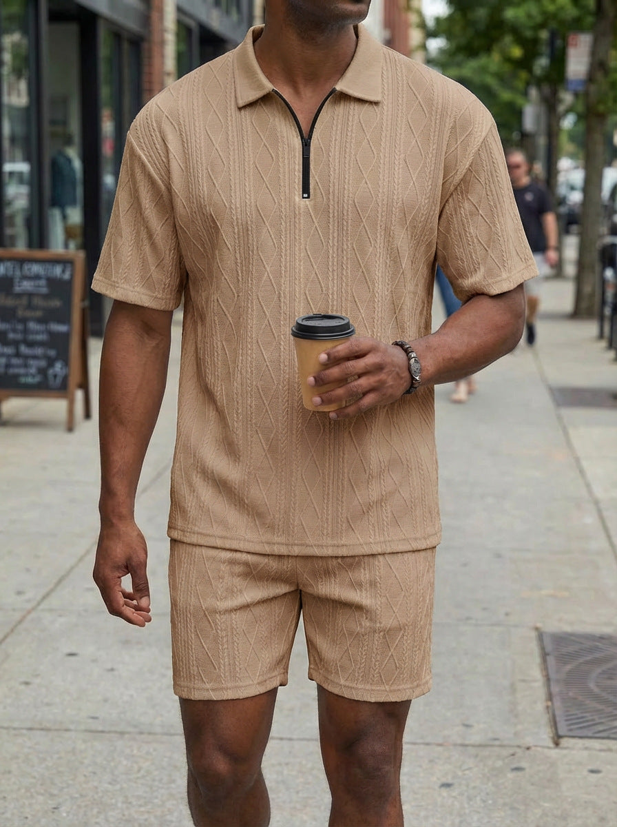 Men's Polo Shirt Casual Short-sleeved Shorts Sports Suit