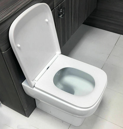 Luxury Square Toilet Seat Heavy Duty White Soft Close Top Quick Release Hinges