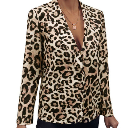 Leopard Print Single-breasted Casual Jacket
