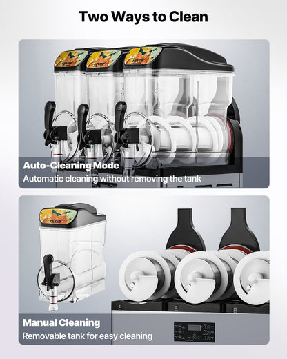Commercial Slushy Machine 15Lx3 Tank Margarita Smoothie Frozen Drink Maker