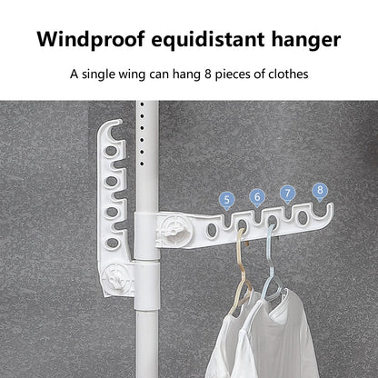 Extra Long Clothes Hanger With The Top Relying On The Ceiling And Nuclear Floor