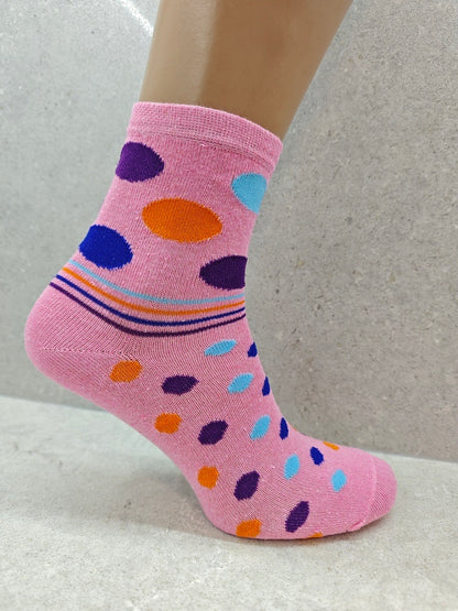 6  12  24 Pairs Womens Socks Mixed Striped  Polka Dot Designs