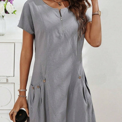Best Selling Women's Clothes Summer Zipper Collar Dress
