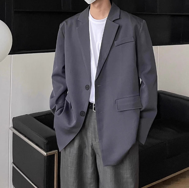 Mens Casual Spring Autumn Suit Jacket With Padded Shoulders In A Edgy Style