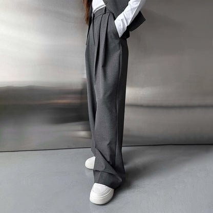 Draping Wide-leg Trousers Loose Suit Pants Straight