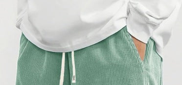 Men's Corduroy Mid-Waist Casual Pants