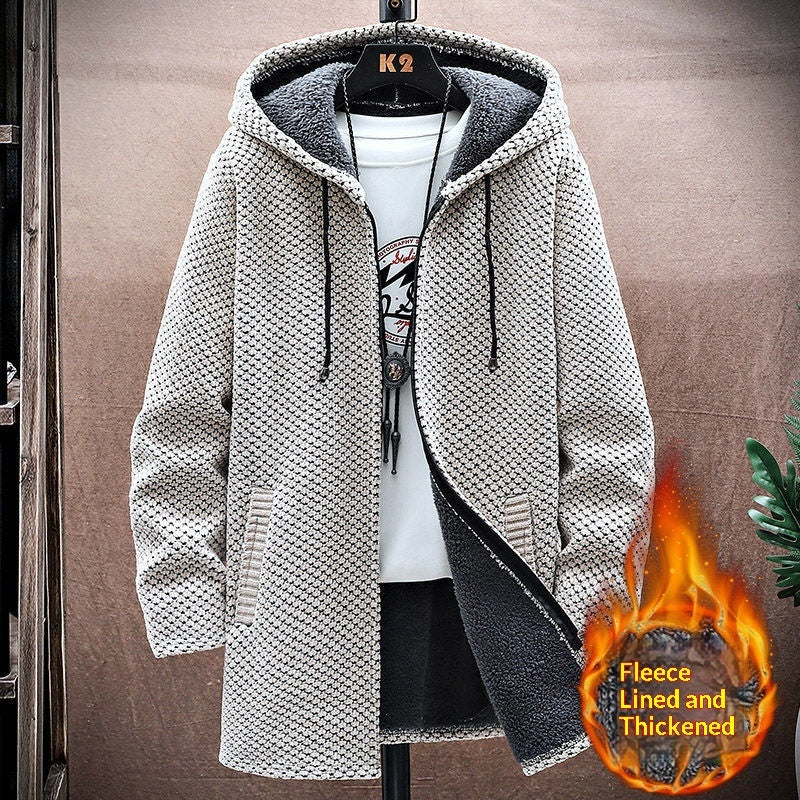 Men's Mid-Length Knitted Cardigan Coat Casual And Versatile