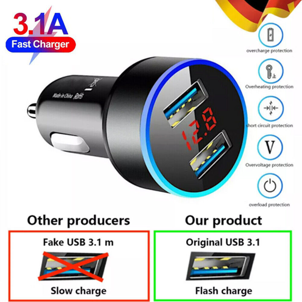 Cigarette Lighter 2 USB Charger Car Car Truck Adapter Mobile Phone Charging Plug