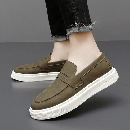 Platform Loafers Men's I Slip-on Casual Leather Shoes
