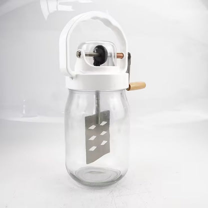 Hand Butter Blender Home Kitchen Vintage Glass Bottle