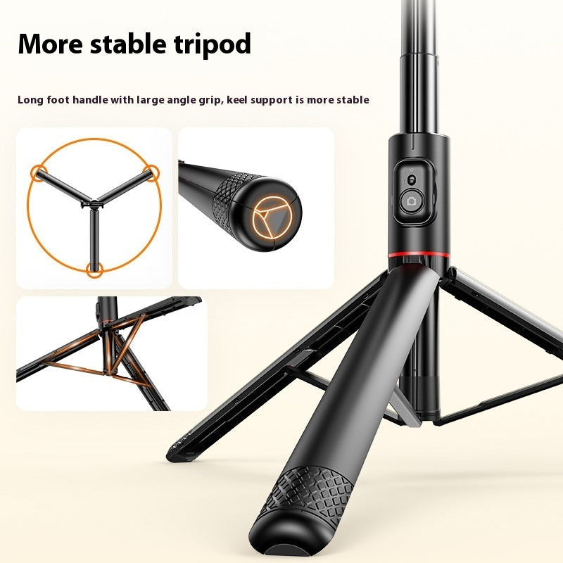 Mobile Phone Bluetooth Selfie Stick Integrated Hidden Multifunctional Tripod Stand For Live Streaming
