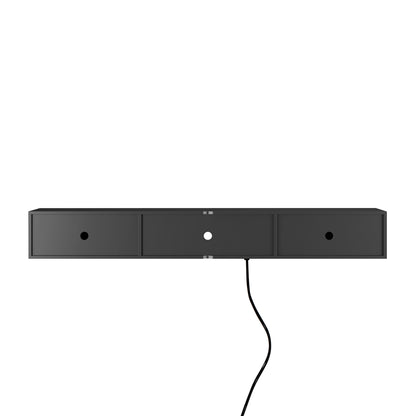 Floating TV Stand Wall Mounted With 16 Color LEDs,Modern TV Stand, Floating TV Cabinet Entertainment Center For 55 60 65 Inch TV,Black