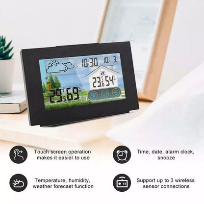 Wireless Weather Station Clock Digital Thermometer Temperature Indoor&Outdoor.