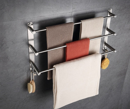 304 Stainless Steel Towel Free Perforated Single And Double Pole Bath Towel Rack