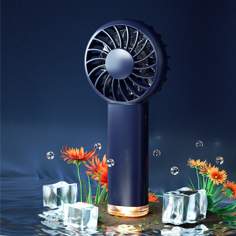 Portable Handheld Fan With Ambient Light 3 Speeds Rechargeable