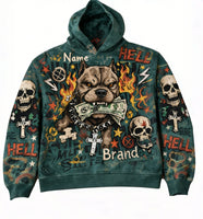 Men's Loose-Fit Long-Sleeve Hooded Pullover Sweatshirt